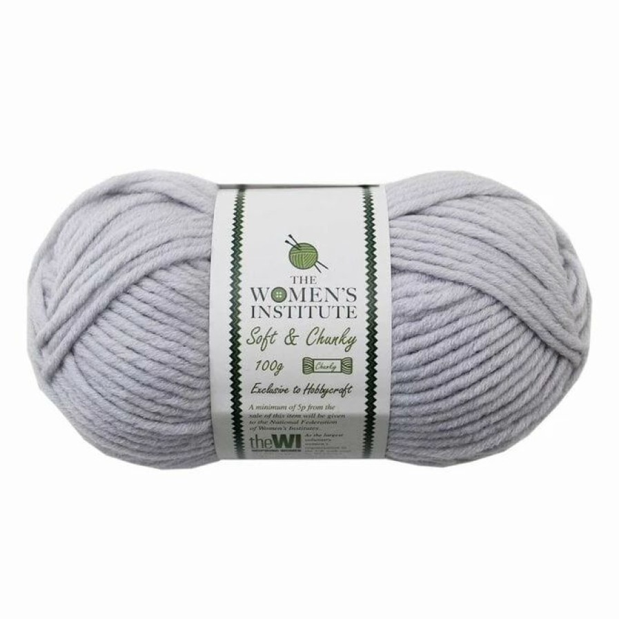 Chunky Yarn * | Brand New The Wi Women'S Institute Pale Grey Soft And Chunky Yarn 100G