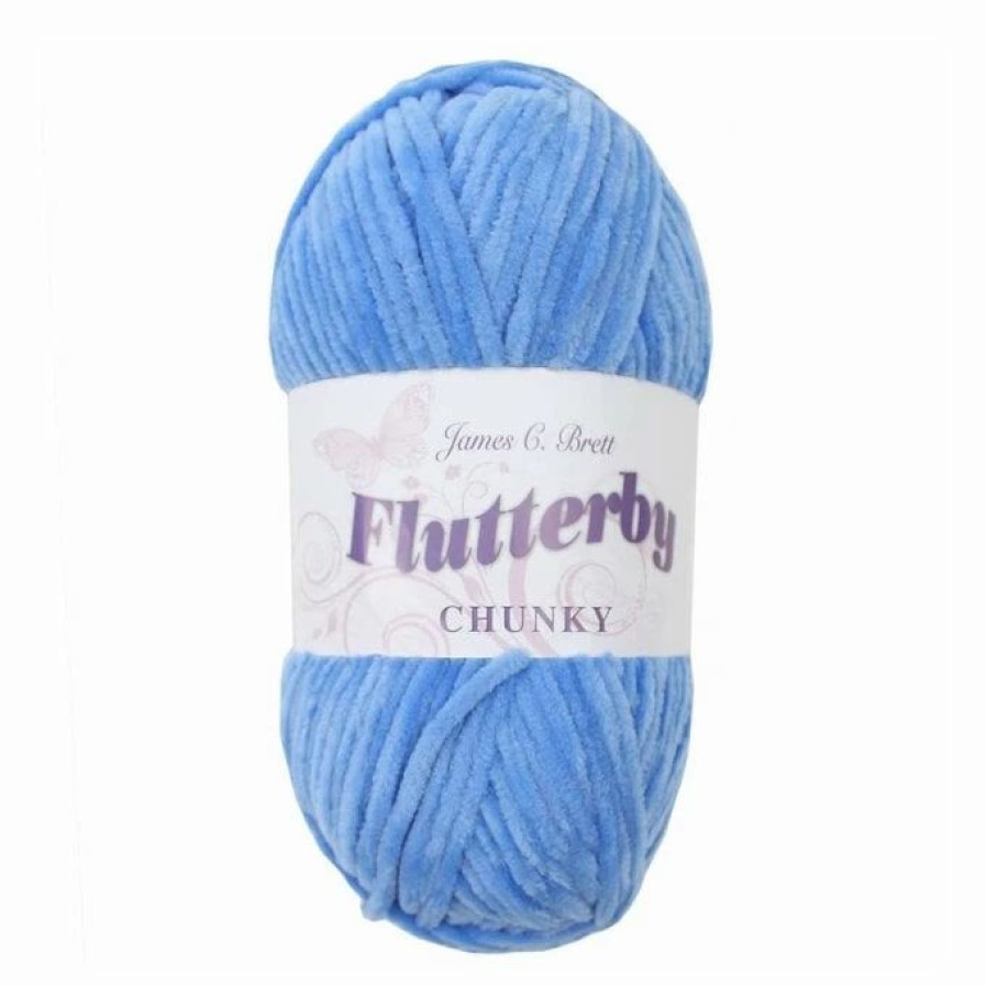 Chunky Yarn * | Best Pirce James C Brett Cobalt Blue Flutterby Chunky Yarn 100 G