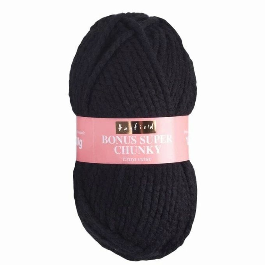 Acrylic Yarn * | Budget Hayfield Black Bonus Super Chunky Yarn 100G (965)