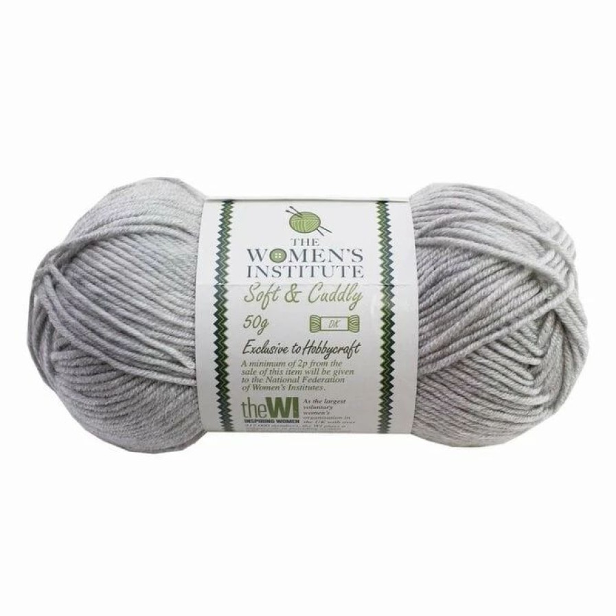 Acrylic Yarn * | Top 10 The Wi Women'S Institute Grey Soft And Cuddly Dk Yarn 50G