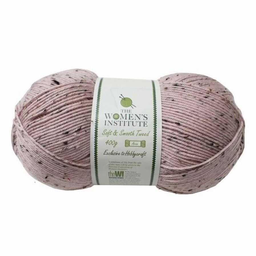 Acrylic Yarn * | Best Deal The Wi Women'S Institute Pink Soft And Smooth Tweed Aran Yarn 400G