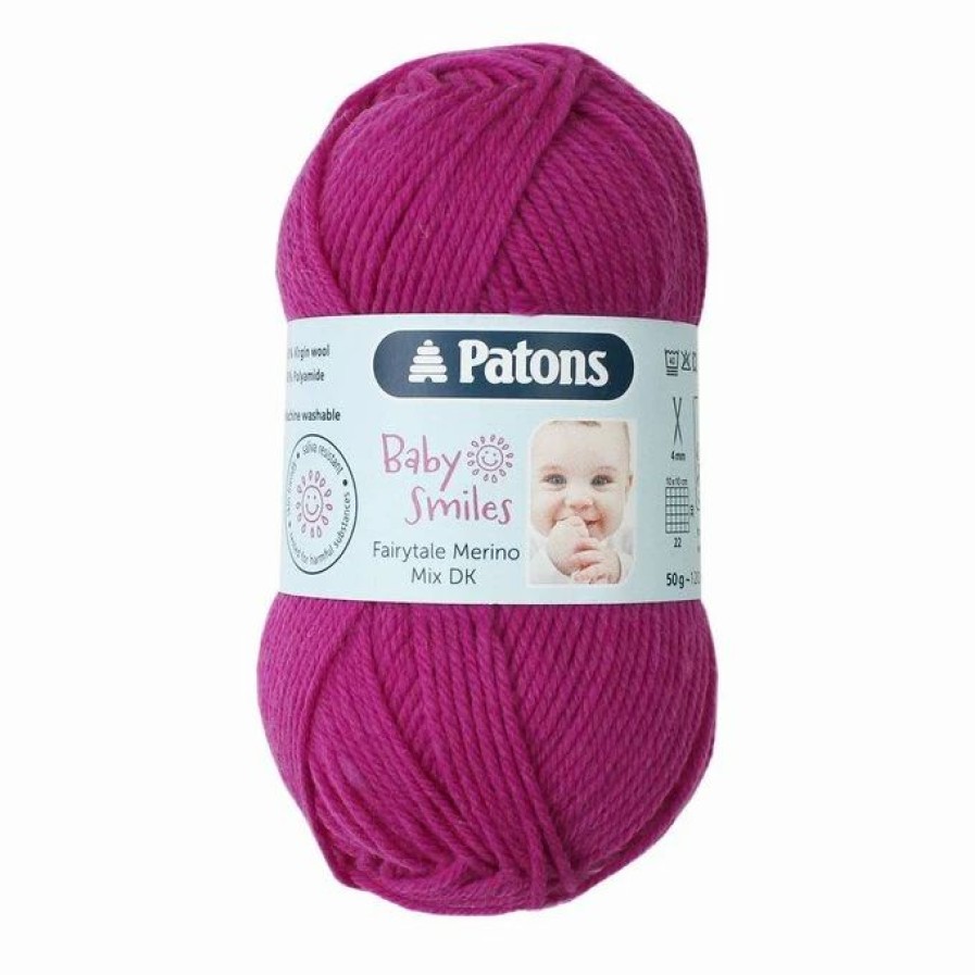 Wool * | Best Reviews Of Patons Fuchsia Fairytale Merino Mix Dk Yarn 50G