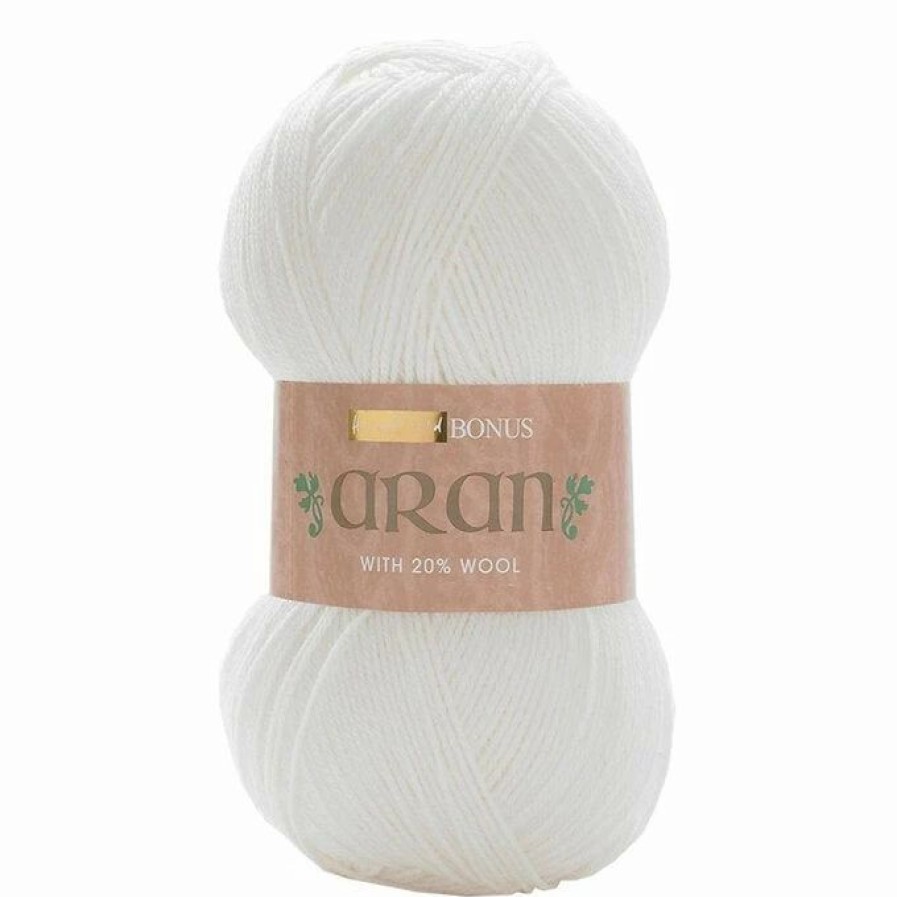 Acrylic Yarn * | Coupon Hayfield White Bonus Aran Yarn 400G (807)