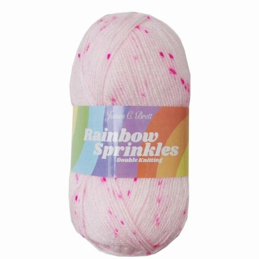 Acrylic Yarn * | Cheapest James C Brett Pink Spot Print Rainbow Sprinkles Yarn 100G