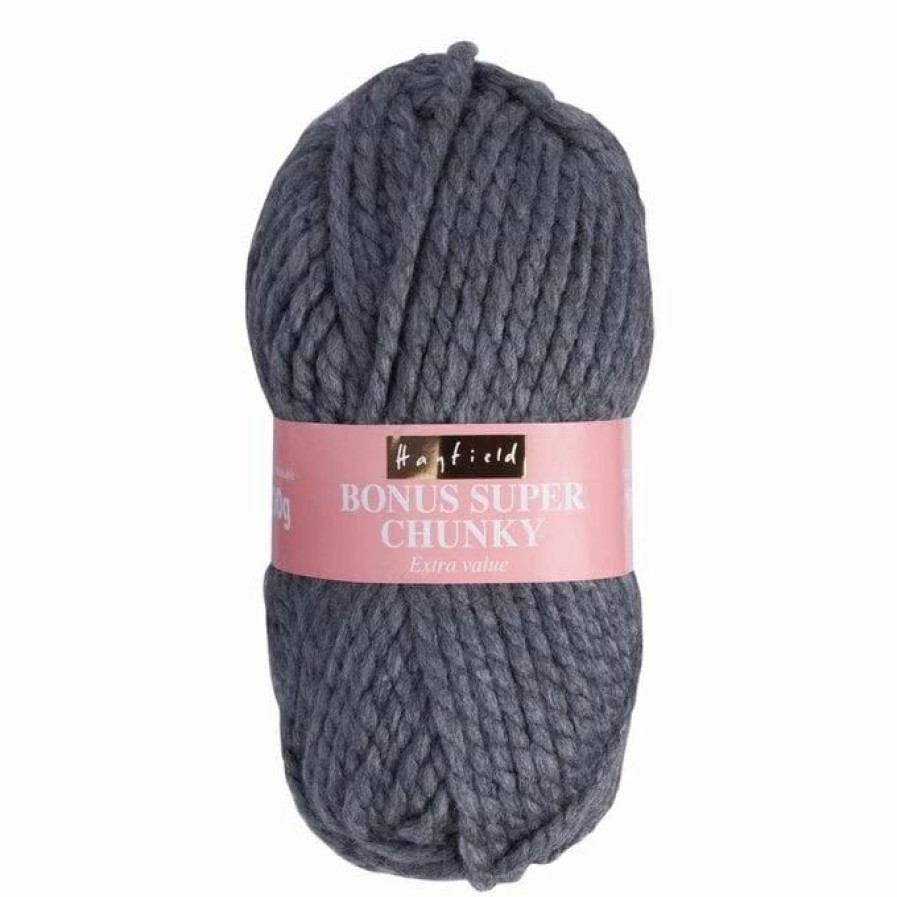 Acrylic Yarn * | Cheapest Hayfield Dark Grey Mix Bonus Super Chunky Yarn 100G (790)