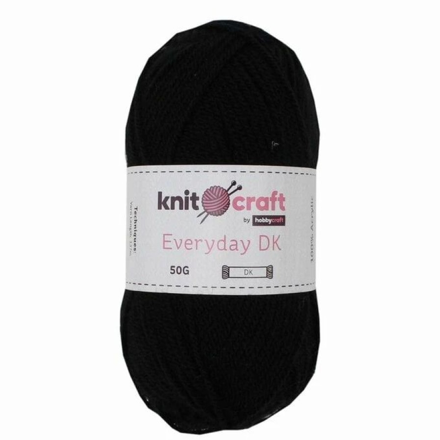 Acrylic Yarn * | Outlet Knitcraft Black Everyday Dk Yarn 50G