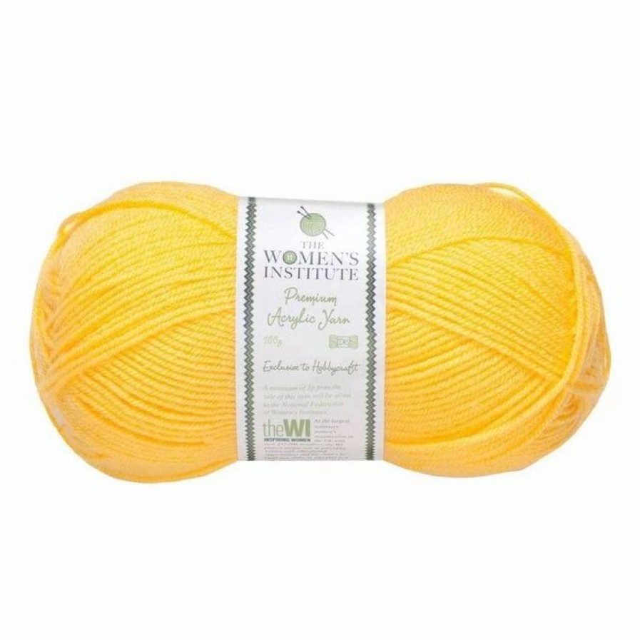 Acrylic Yarn * | Brand New The Wi Women'S Institute Yellow Premium Acrylic Yarn 100G