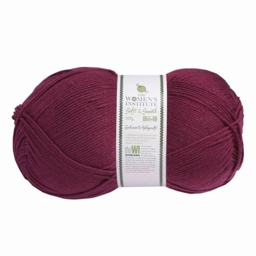 Acrylic Yarn * | Budget The Wi Women'S Institute Plum Soft And Smooth Aran Yarn 400G