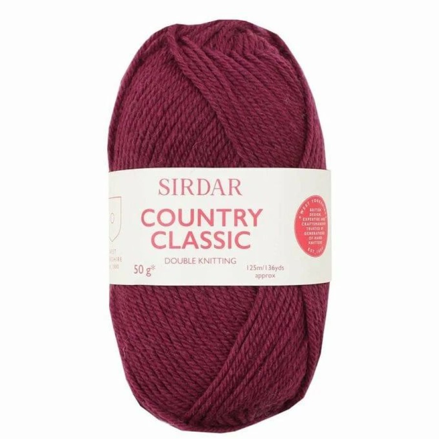 Acrylic Yarn * | Cheapest Sirdar Burgundy Country Classic Dk Yarn 50G