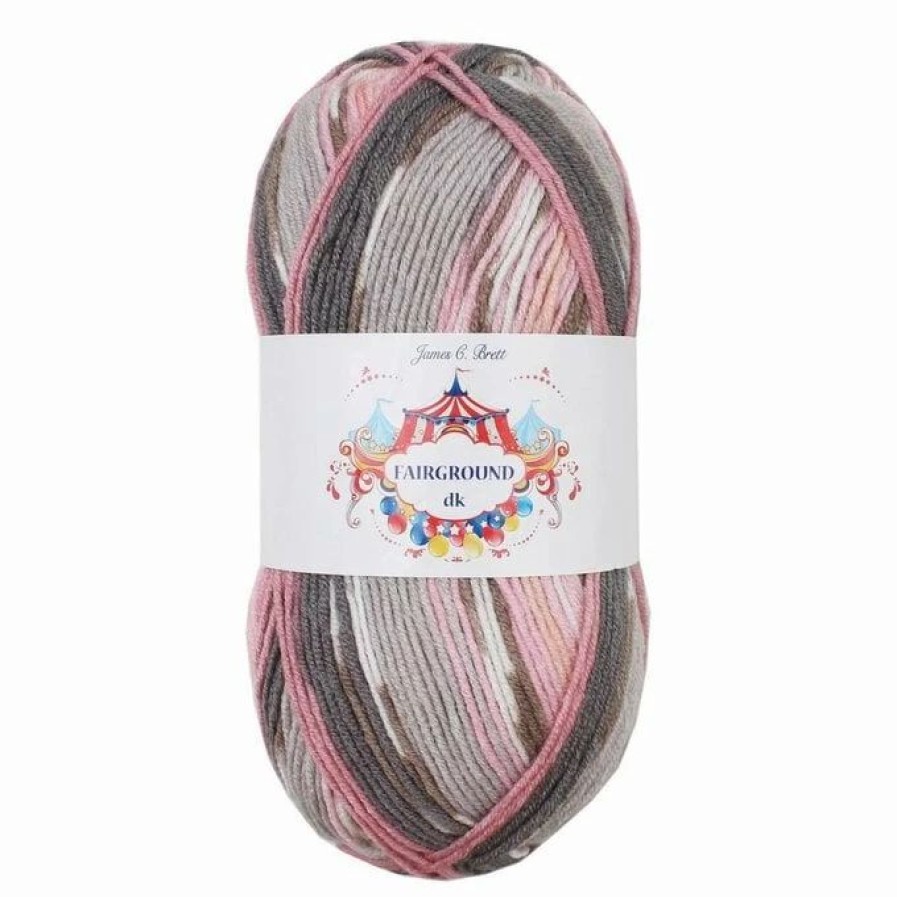 Acrylic Yarn * | Brand New James C Brett Pink Grey Mix Fairground Dk Yarn 100G