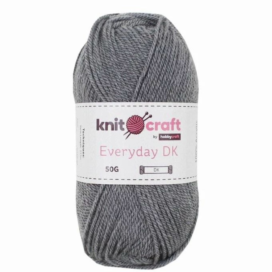 Acrylic Yarn * | Buy Knitcraft Grey Everyday Dk Yarn 50G