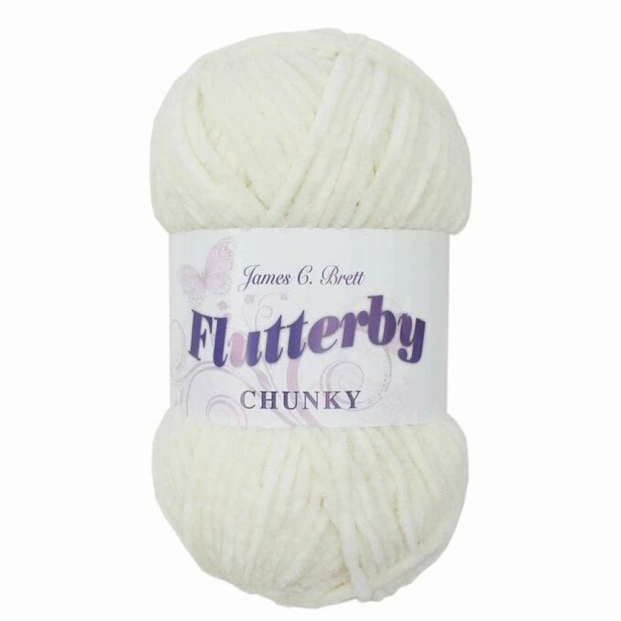 Chunky Yarn * | Best Pirce James C Brett Cream Flutterby Chunky Yarn 100 G