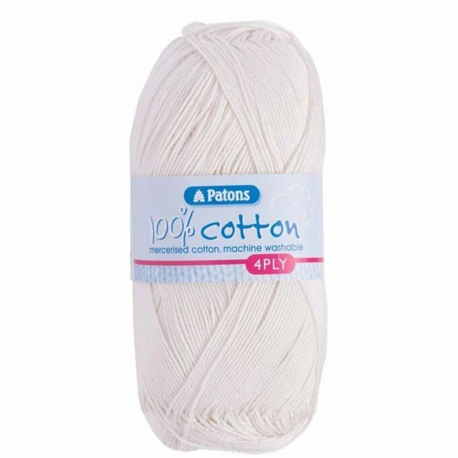 Cotton Yarn * | Top 10 Patons Cream 100% Cotton 4 Ply Yarn 100G