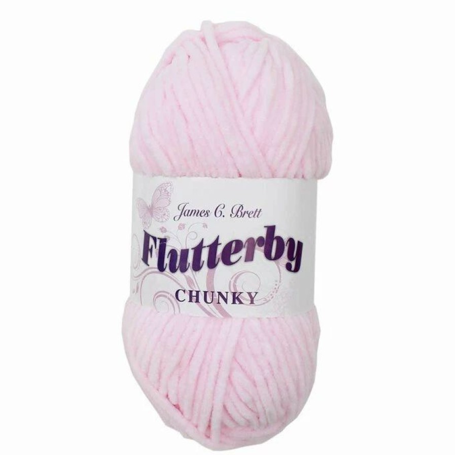 Chunky Yarn * | Discount James C Brett Baby Pink Flutterby Chunky Yarn 100 G