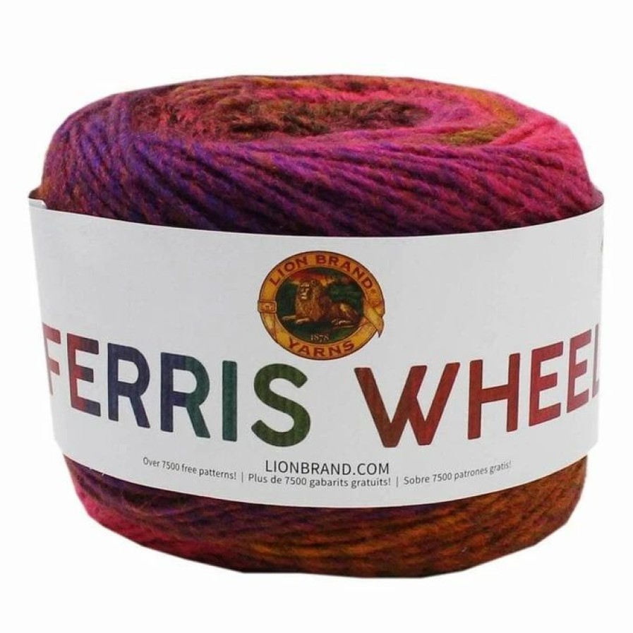 Acrylic Yarn * | Best Pirce Lion Brand Pink Marmalade Ferris Wheel Yarn 85G