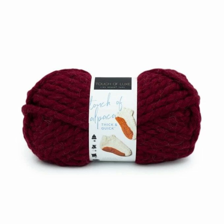 Acrylic Yarn * | Wholesale Lion Brand Burgundy Touch Of Alpaca Thick & Quick 100G