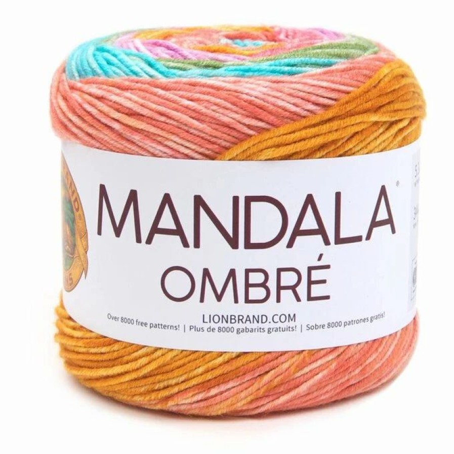 Acrylic Yarn * | Top 10 Lion Brand Tranquil Mandala Ombre Yarn 150G