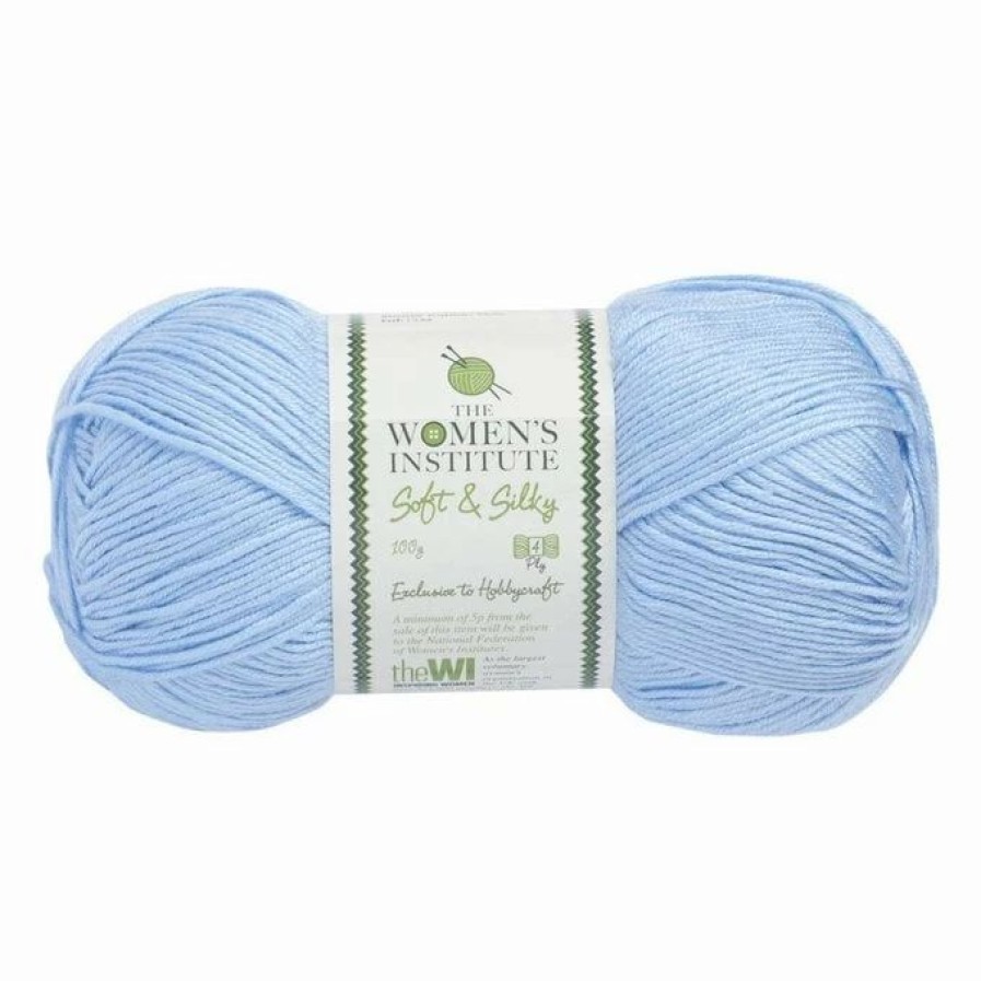 Acrylic Yarn * | Hot Sale The Wi Women'S Institute Blue Soft And Silky 4 Ply Yarn 100G