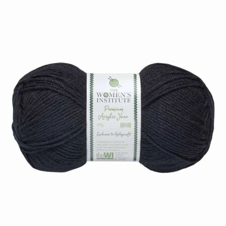 Acrylic Yarn * | Best Pirce The Wi Women'S Institute Black Premium Acrylic Yarn 100G