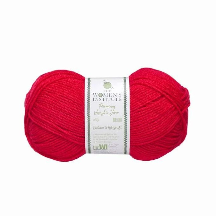 Acrylic Yarn * | Top 10 The Wi Women'S Institute Red Premium Acrylic Yarn 100G