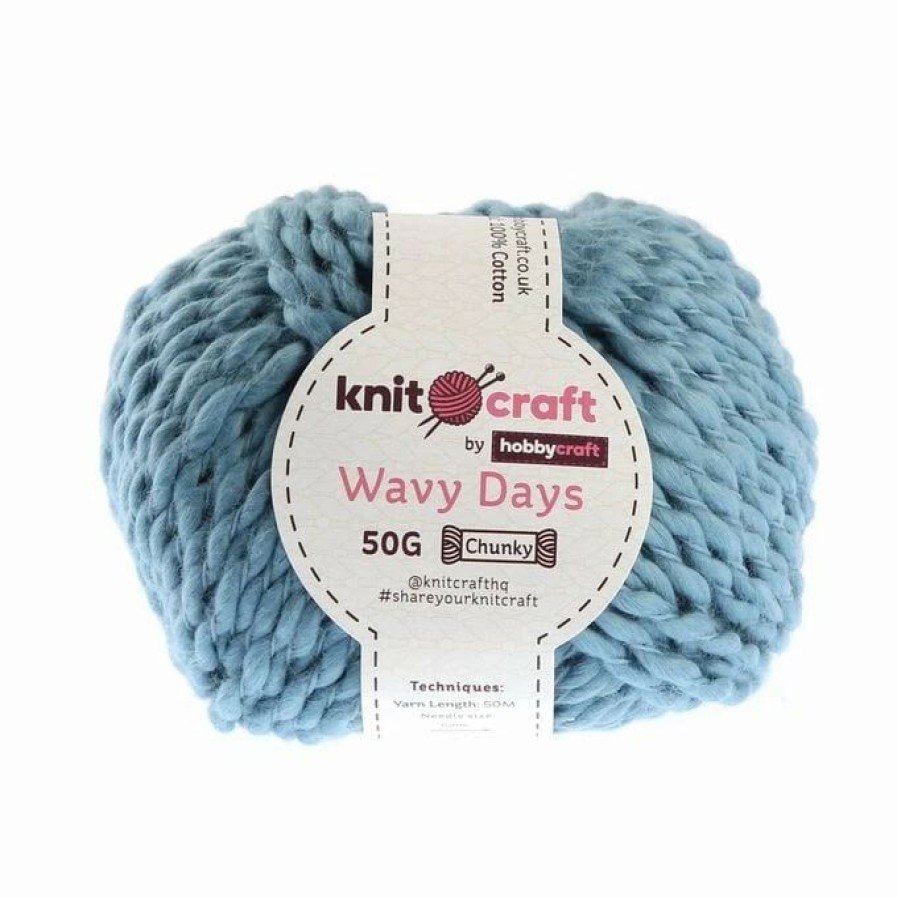 Chunky Yarn * | Best Deal Knitcraft Denim Wavy Days Yarn 50G