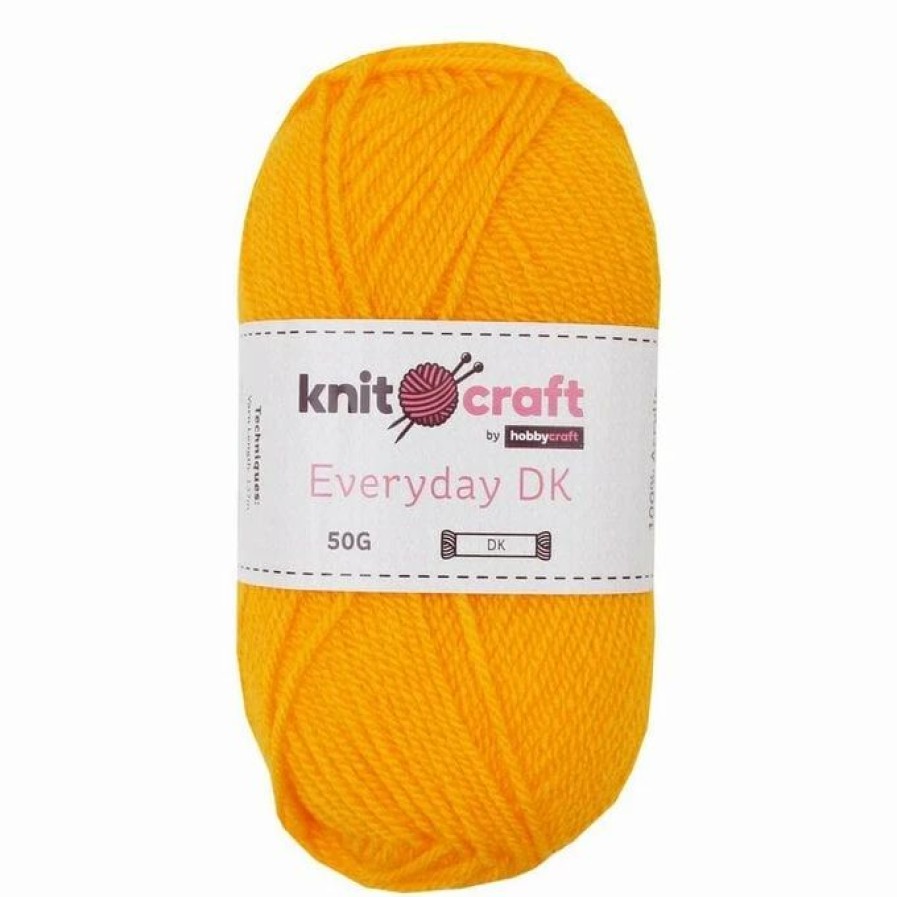 Acrylic Yarn * | Best Sale Knitcraft Golden Yellow Everyday Dk Yarn 50G