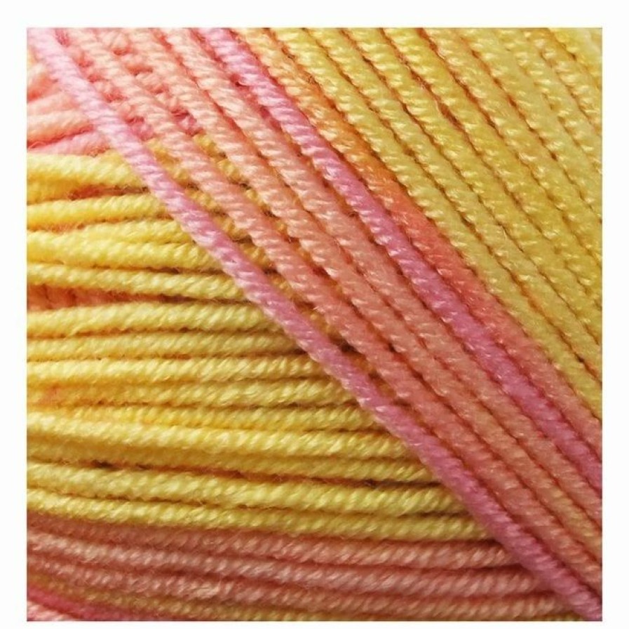 Acrylic Yarn * | Wholesale The Wi Women'S Institute Striped Pink Mix Soft And Cuddly Dk Yarn 50G