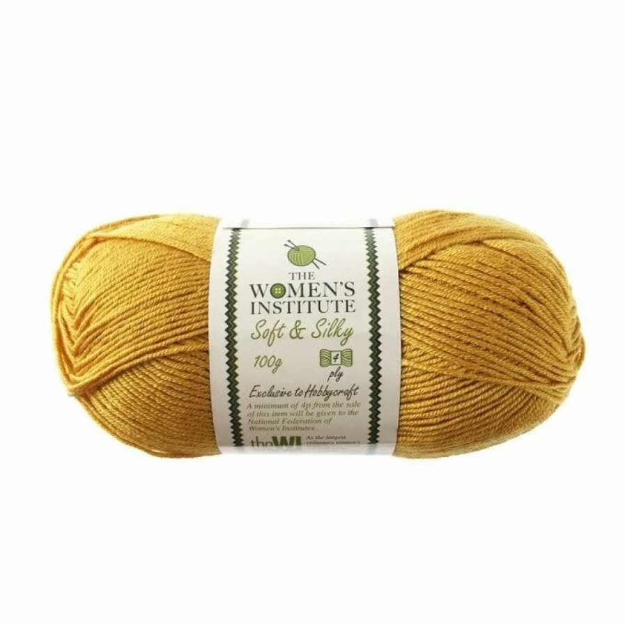 Acrylic Yarn * | Cheap The Wi Women'S Institute Mustard Soft And Silky 4 Ply Yarn 100G