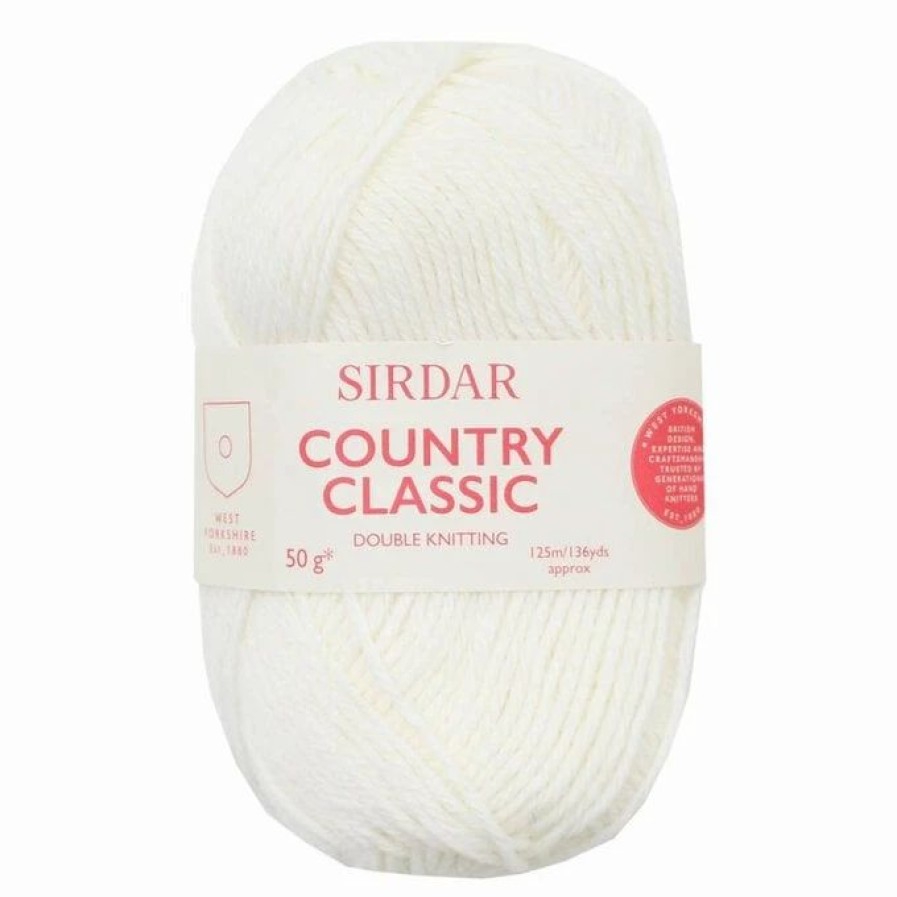 Acrylic Yarn * | Top 10 Sirdar White Country Classic Dk Yarn 50G