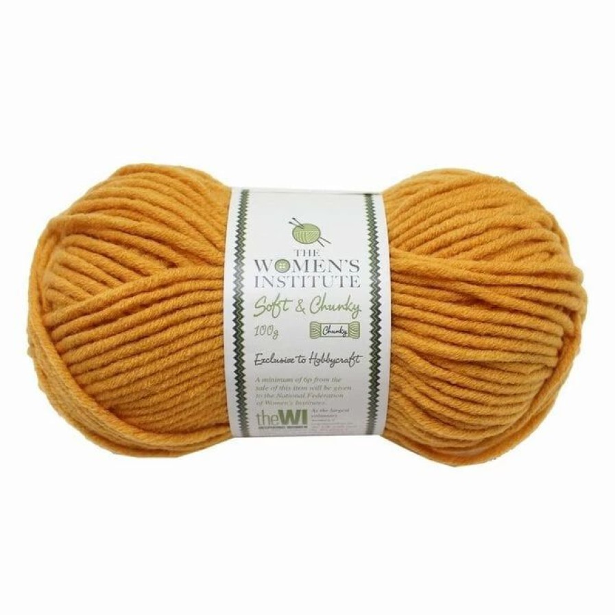 Chunky Yarn * | Buy The Wi Women'S Institute Mustard Soft And Chunky Yarn 100G