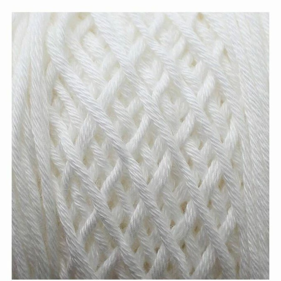 Cotton Yarn * | Best Deal Lion Brand White Coboo Yarn 100G