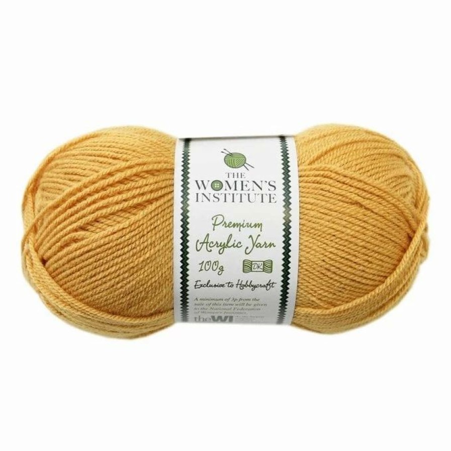 Acrylic Yarn * | Deals The Wi Women'S Institute Mustard Premium Acrylic Yarn 100G