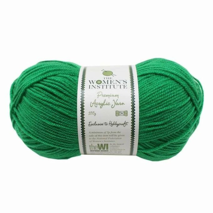 Acrylic Yarn * | Hot Sale The Wi Women'S Institute Green Premium Acrylic Yarn 100G