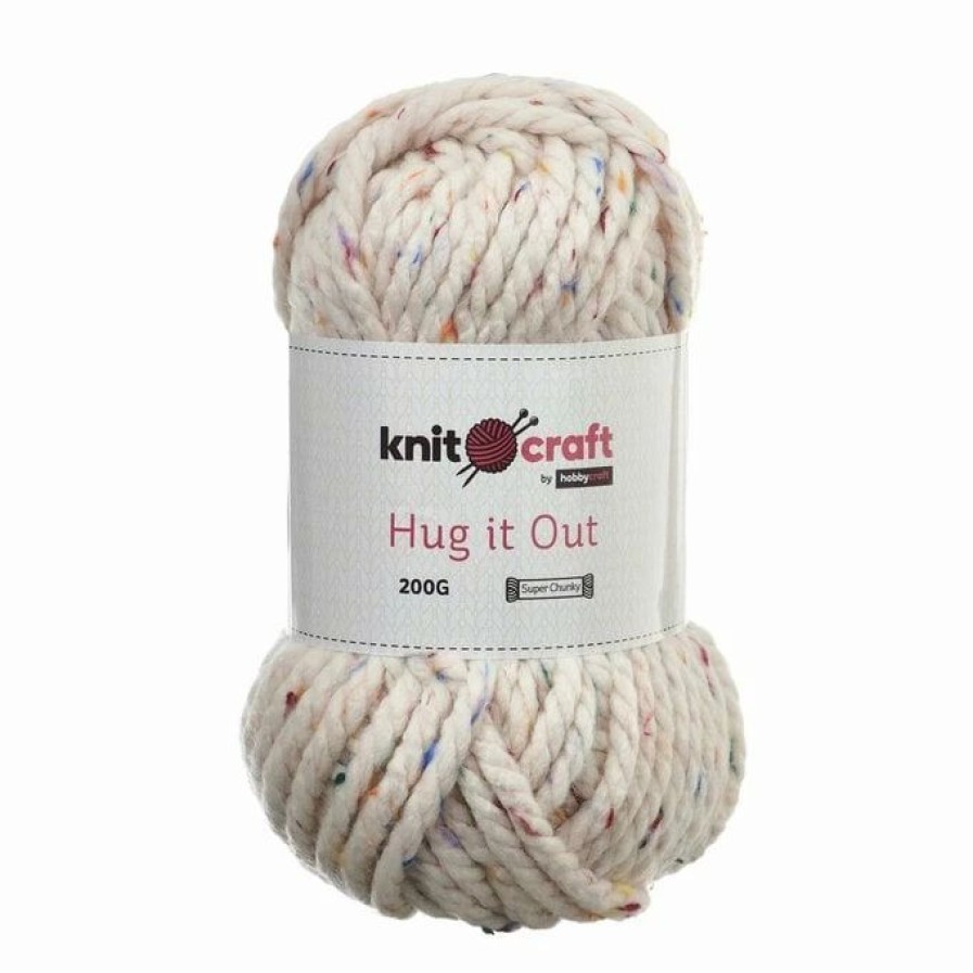 Acrylic Yarn * | Buy Knitcraft Cream Fleck Hug It Out Yarn 200G