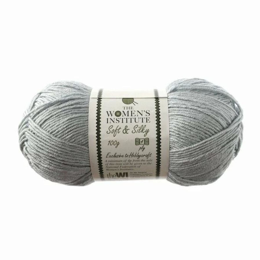 Acrylic Yarn * | Cheap The Wi Women'S Institute Grey Soft And Silky 4 Ply Yarn 100G