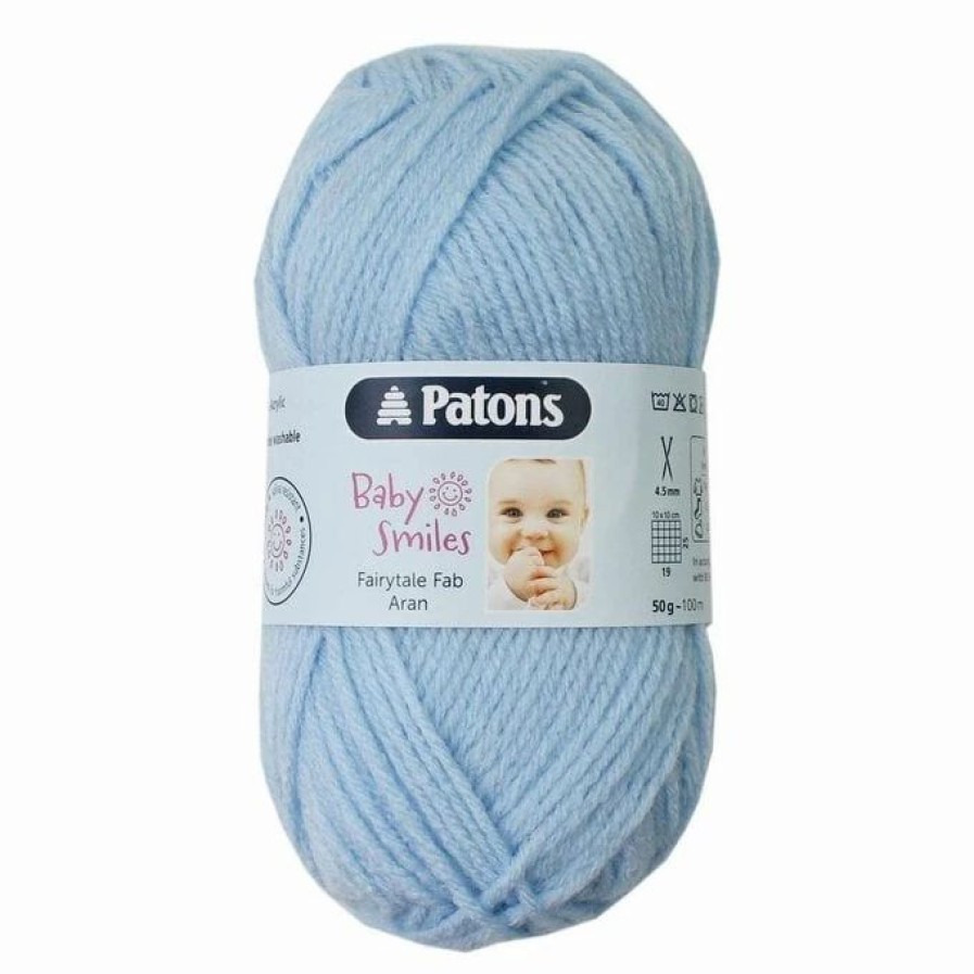 Acrylic Yarn * | Cheapest Patons Pale Blue Fairytale Fab Aran Yarn 50G