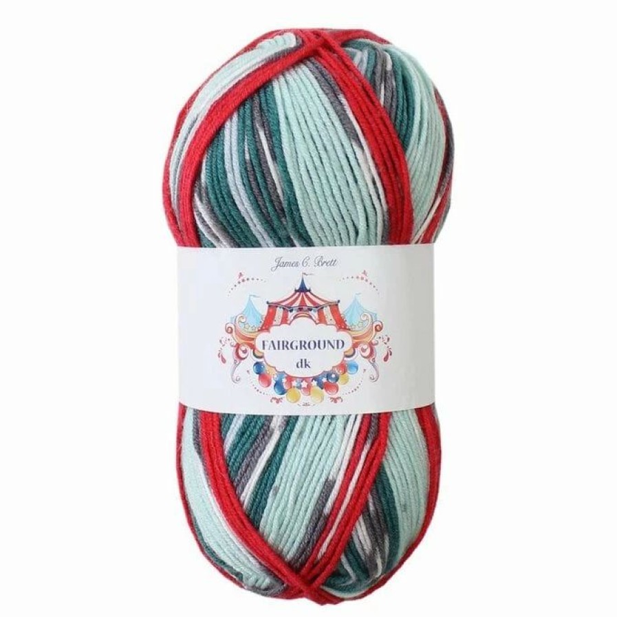 Acrylic Yarn * | Promo James C Brett Aqua Red Fairground Dk Yarn 100G