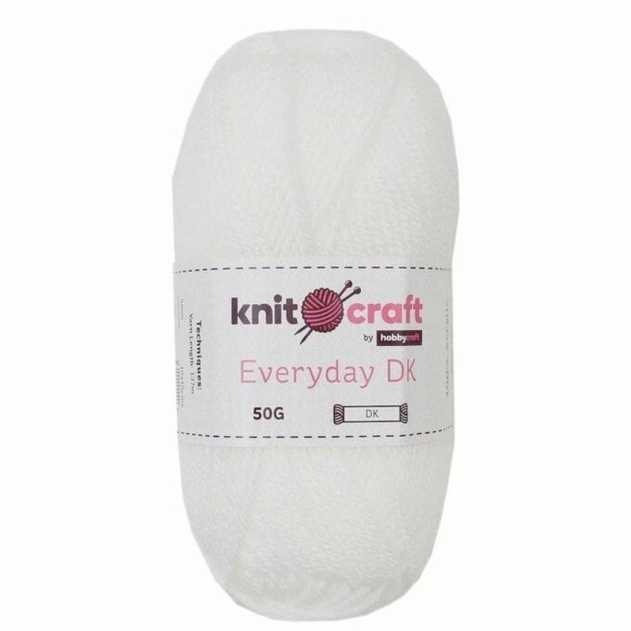 Acrylic Yarn * | Deals Knitcraft White Everyday Dk Yarn 50G