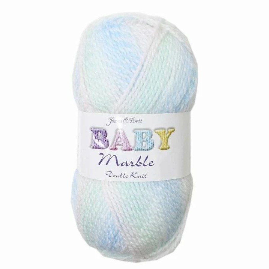 Acrylic Yarn * | Promo James C Brett Mint Blue White Baby Marble Dk Yarn 100G