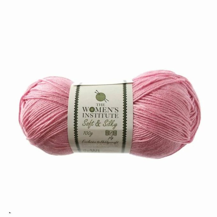 Acrylic Yarn * | Deals The Wi Women'S Institute Pink Soft And Silky 4 Ply Yarn 100G