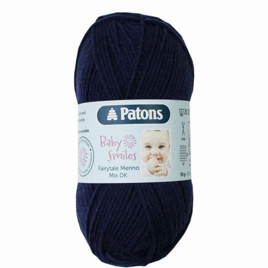 Wool * | Top 10 Patons Navy Fairytale Merino Mix Dk Yarn 50G