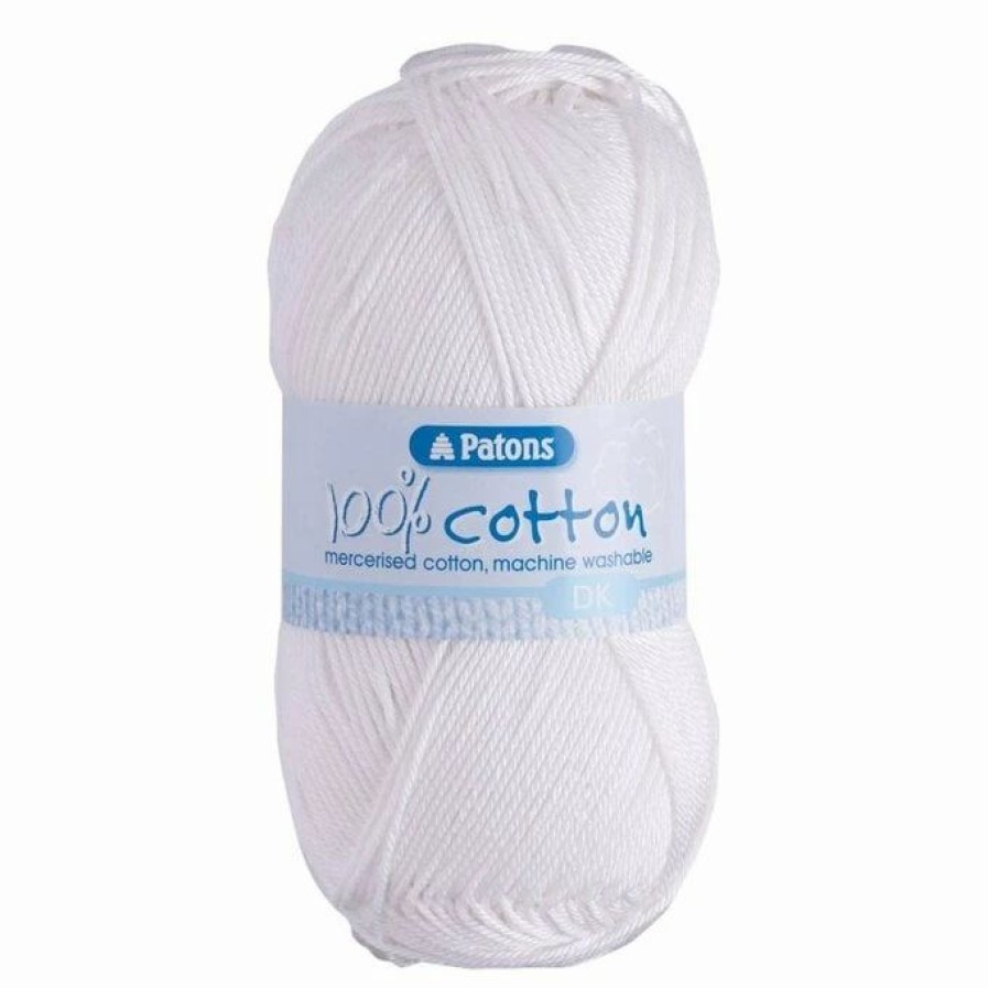 Cotton Yarn * | Wholesale Patons White 100% Cotton Dk Yarn 100G