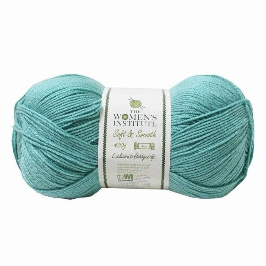 Acrylic Yarn * | New The Wi Women'S Institute Teal Soft And Smooth Aran Yarn 400G