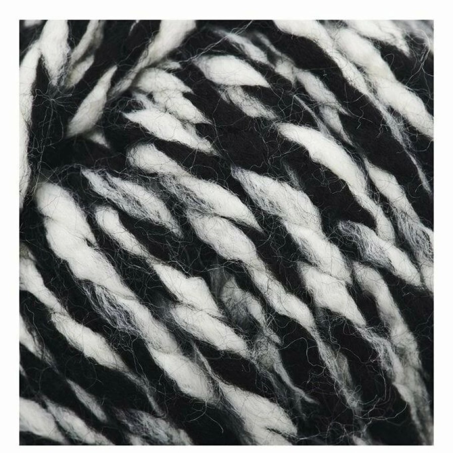 Acrylic Yarn * | Outlet Knitcraft Charcoal Cream Hug It Out Yarn 200G