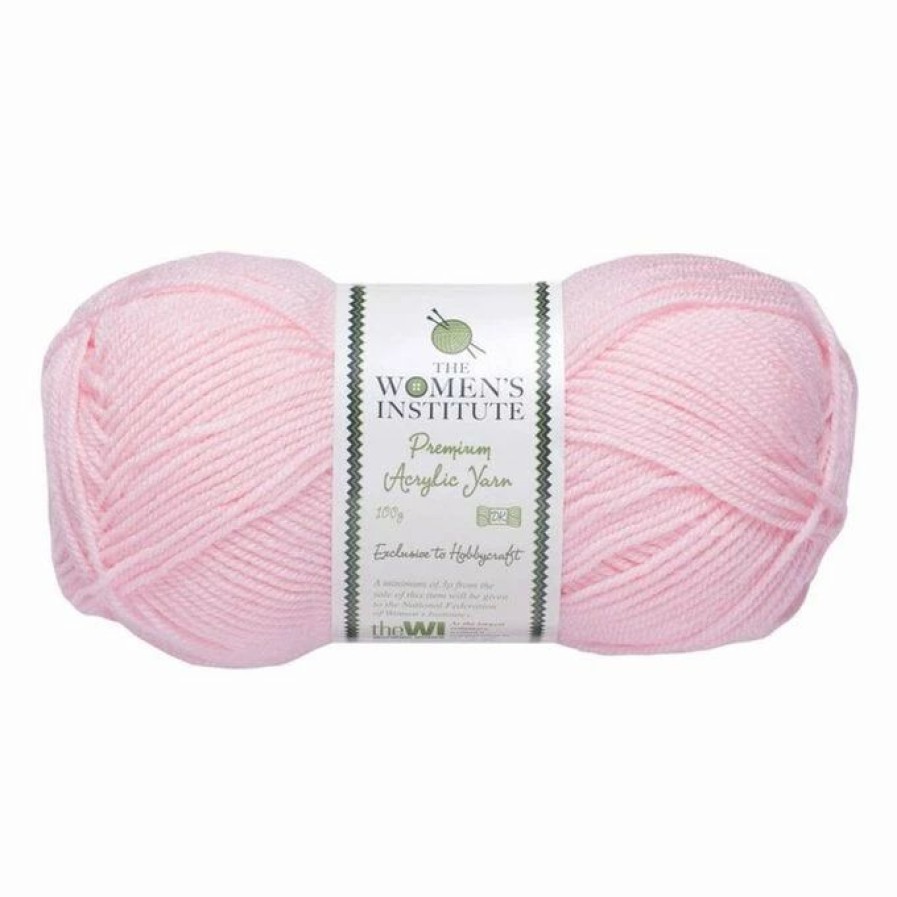 Acrylic Yarn * | Deals The Wi Women'S Institute Light Pink Premium Acrylic Yarn 100G