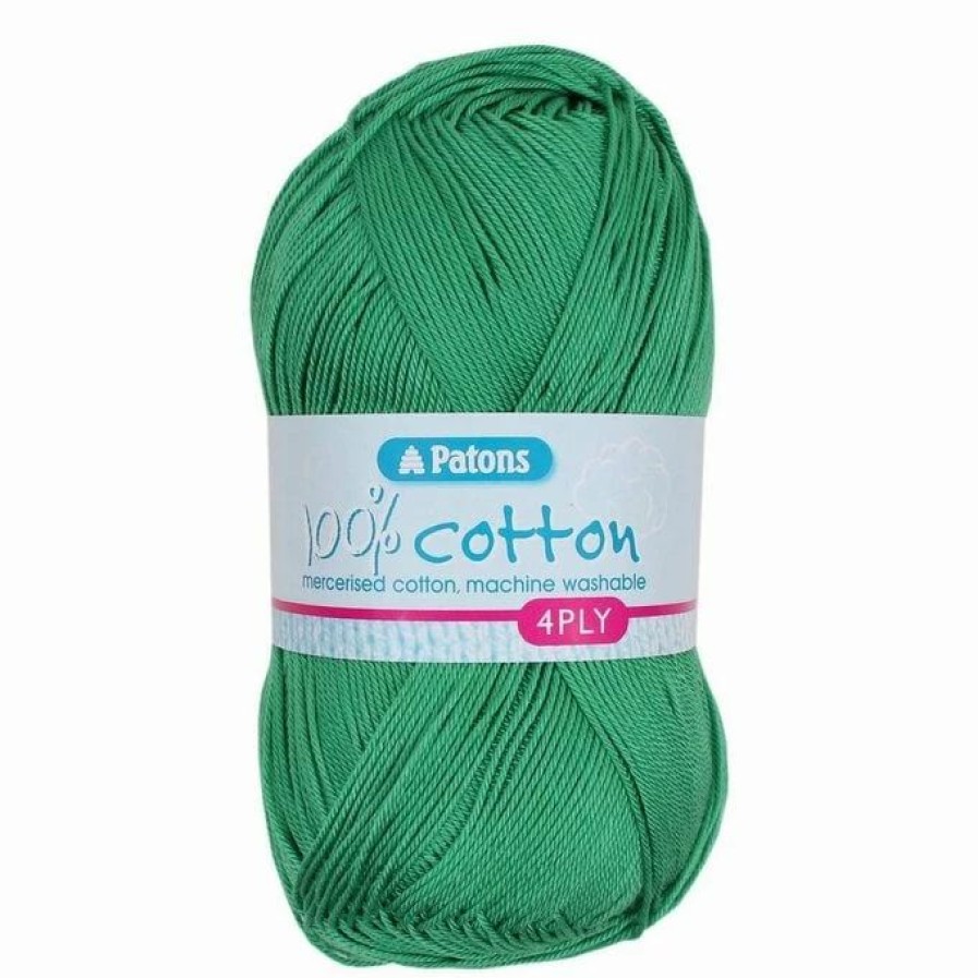 Cotton Yarn * | Promo Patons Green 100% Cotton 4 Ply 100G