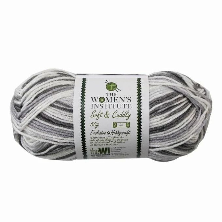 Acrylic Yarn * | Best Sale The Wi Women'S Institute Grey Mix Soft And Cuddly Dk Yarn 50G