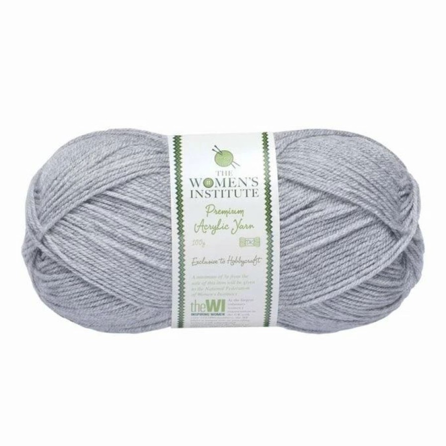 Acrylic Yarn * | Flash Sale The Wi Women'S Institute Grey Premium Acrylic Yarn 100G