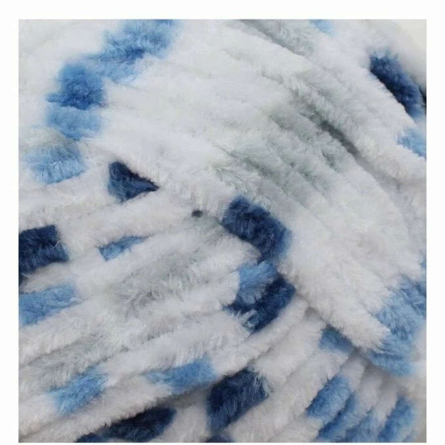 Chunky Yarn * | Cheapest James C Brett White Blue Multi Flutterby Chunky Yarn 100 G