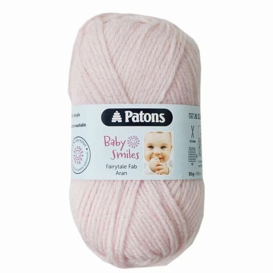 Acrylic Yarn * | Hot Sale Patons Pale Pink Fairytale Fab Aran Yarn 50G